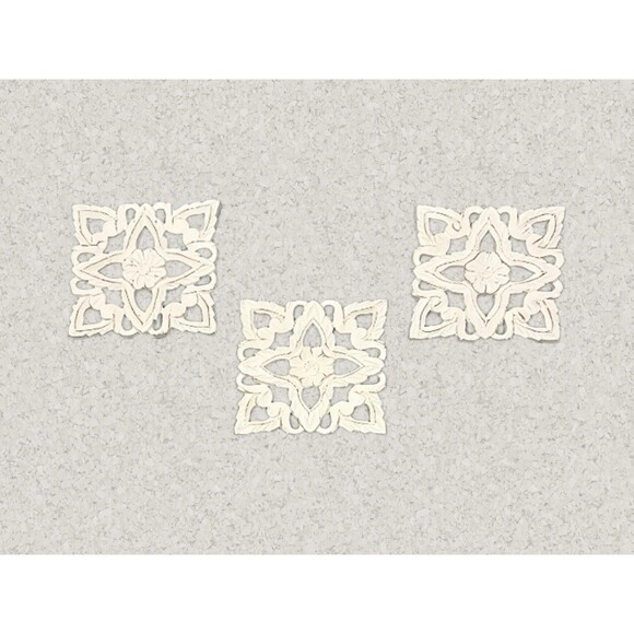 9 Inch Square Beautiful Hand Carved Wall Panel Hanging Plaques Home Art Set of 3 - Picture 3 of 9